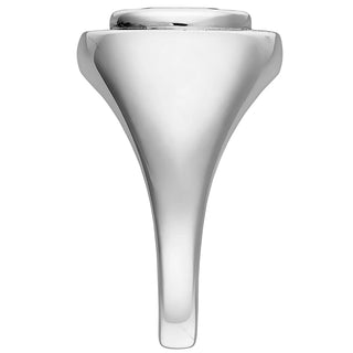 Ladies' Sterling Silver Minimal Oval Birthstone Signet Class Ring
