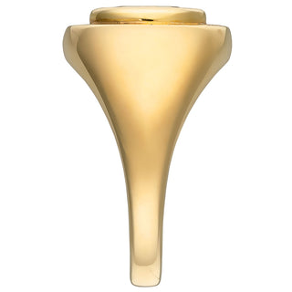 Ladies' 14K Gold over Sterling Minimal Oval Birthstone Signet Class Ring