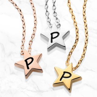 Dainty Star Initial Necklace