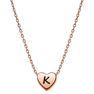 Dainty Heart Initial Necklace