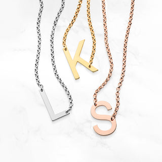 Personalized Small Sideways Initial Necklace
