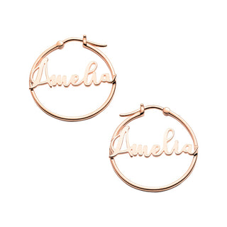 Personalized Script Name Small Hoop Earrings