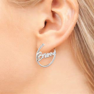 Personalized Name Small Hoop Earrings