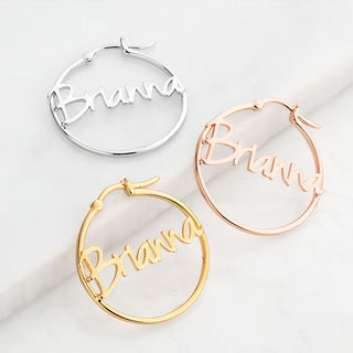 Personalized Name Small Hoop Earrings