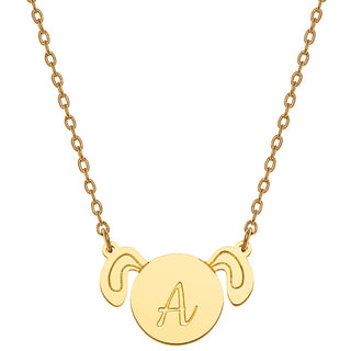 Engraved Initial Dog Necklace