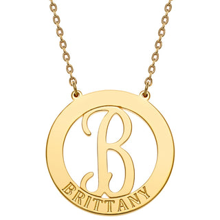 Personalized Engraved Initial Letter Necklace