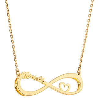 3-D Infinity Name with Heart Necklace