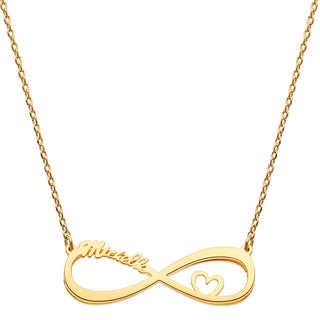 3-D Infinity Name with Heart Necklace