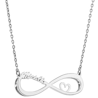 3-D Infinity Name with Heart Necklace
