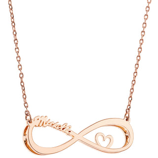 3-D Infinity Name with Heart Necklace