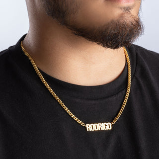 Bold Urban Nameplate Necklace - Your choice Silver, 14K Gold or 14K Rose Gold Plated