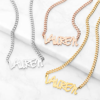 Fancy Script Name Necklace