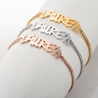 Fancy Script Name Bracelet