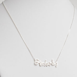 10K White Gold Script Name Necklace