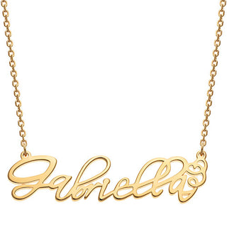 10K Yellow Gold Fancy Script Name Necklace