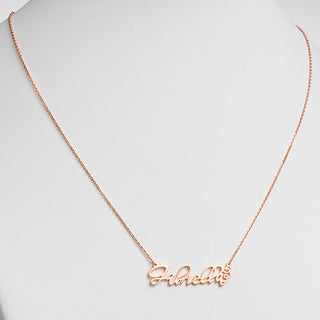 10K Rose Gold Fancy Script Name Necklace