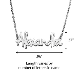 10K White Gold Petite Fancy Posh Name Necklace