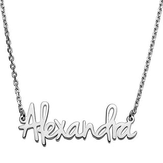 10K White Gold Petite Fancy Posh Name Necklace