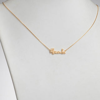 10K Yellow Gold Petite Posh Script Name Necklace