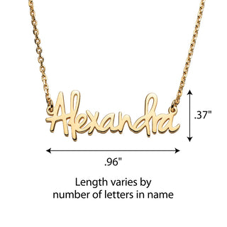 10K Yellow Gold Petite Posh Script Name Necklace