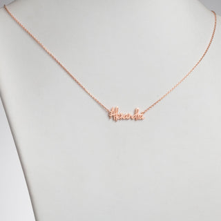 10K Rose Gold Petite Posh Script Name Necklace