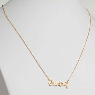 10K Yellow Gold Fancy Script Name Necklace