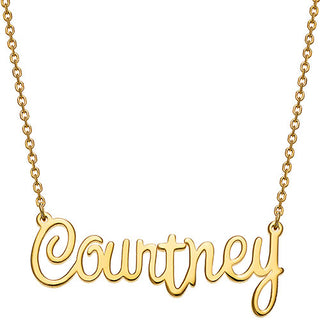 10K Yellow Gold Fancy Script Name Necklace