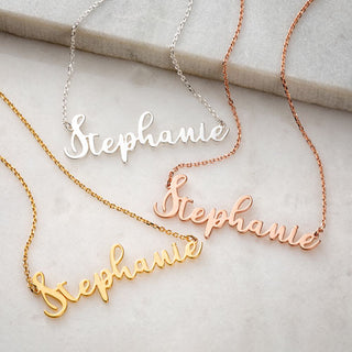 Sterling Silver Fancy Script Name Necklace