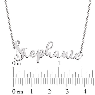 Sterling Silver Fancy Script Name Necklace