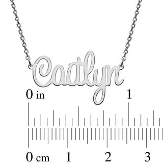 Sterling Silver Fancy Script Name Necklace