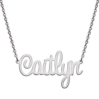 Sterling Silver Fancy Script Name Necklace