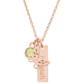 Butterfly Kisses Personalized Charm Necklace