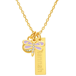 Mythical Dragonfly Personalized Charm Necklace