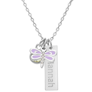 Mythical Dragonfly Personalized Charm Necklace