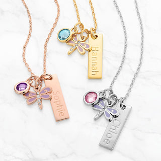 Mythical Dragonfly Personalized Charm Necklace