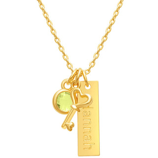 Key To My Heart Personalized Charm Necklace