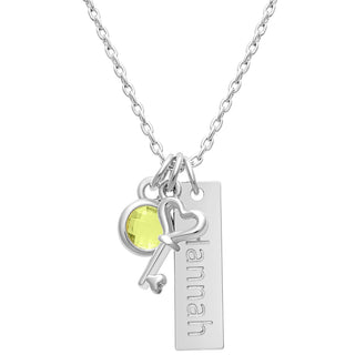 Key To My Heart Personalized Charm Necklace