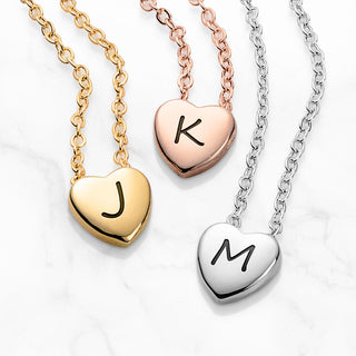 Mini Heart Initial Necklaces