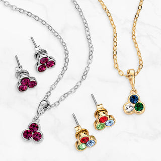 Birthstone Stud Earrings and Necklace Set