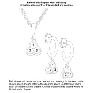 Birthstone Hoop Earrings and Necklace Set