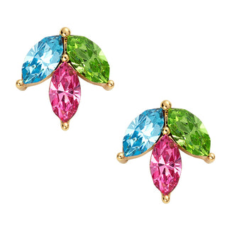 Birthstone Marquise Stud Earrings and Necklace Set