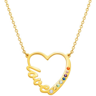 Love In My Heart Birthstone Necklace