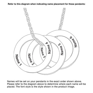 Tricolor Engraved Open Discs Cluster Necklace