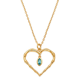 Bamboo heart with Birthstone Inside Necklace
