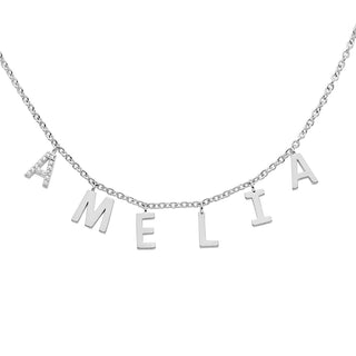Dainty Name Choker with CZ Necklace