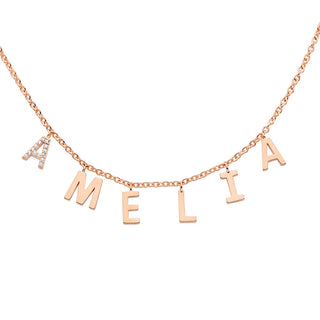 Dainty Name Choker with CZ Necklace