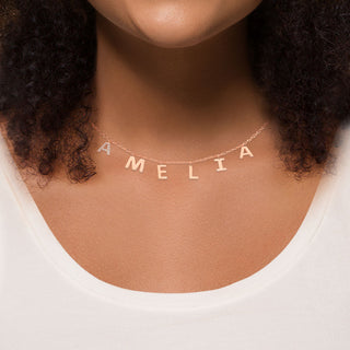 Dainty Name Choker with CZ Necklace