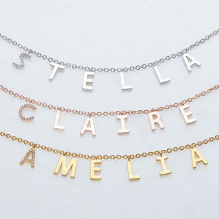 Dainty Name Choker with CZ Necklace