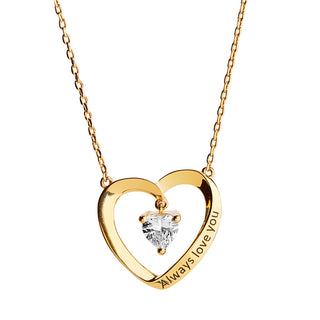 Heart Within a Heart Birthstone Necklace