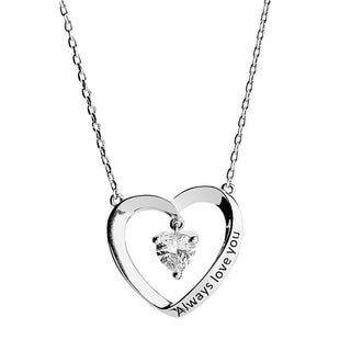 Heart Within a Heart Birthstone Necklace